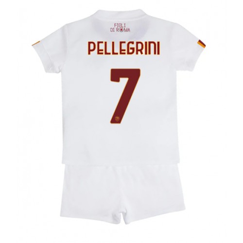 AS Roma Lorenzo Pellegrini #7 Bortedraktsett Barn 2022-23 Kortermet (+ Korte bukser) AS Roma Lorenzo Pellegrini #7 Bortedraktsett Barn 2022-23 Kortermet (+ Korte bukser)